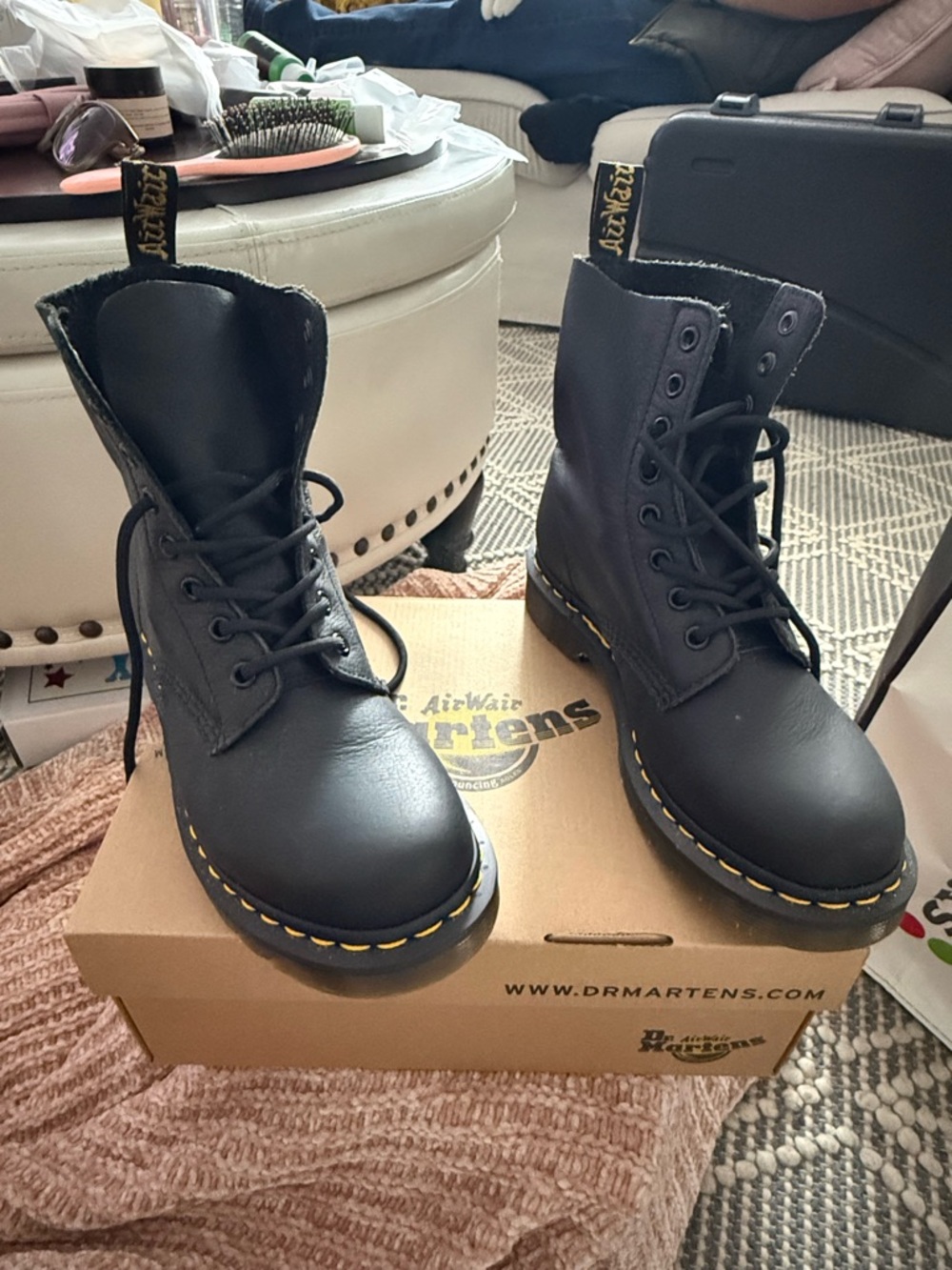 Dr. Martens Women's 1460 Black Leather Lace-Up Boots